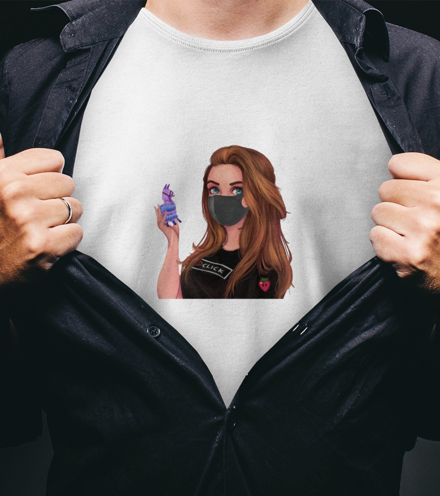 Loserfruit Click Llama Gaming Character With Mask T-Shirt