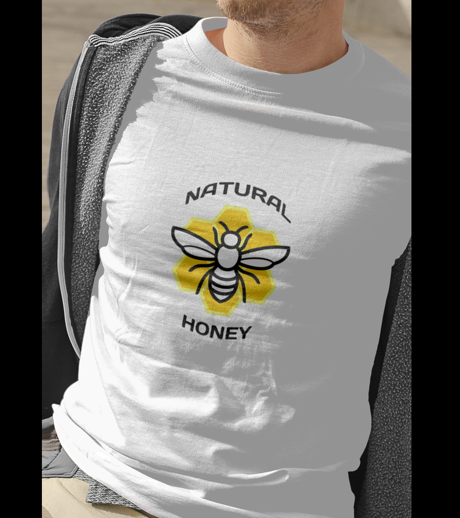 Natural Honey Bee Hexagon T-Shirt