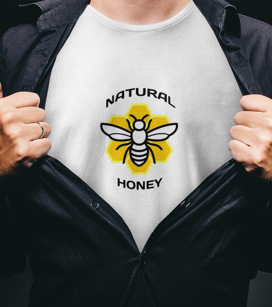 Natural Honey Bee Hexagon T-Shirt
