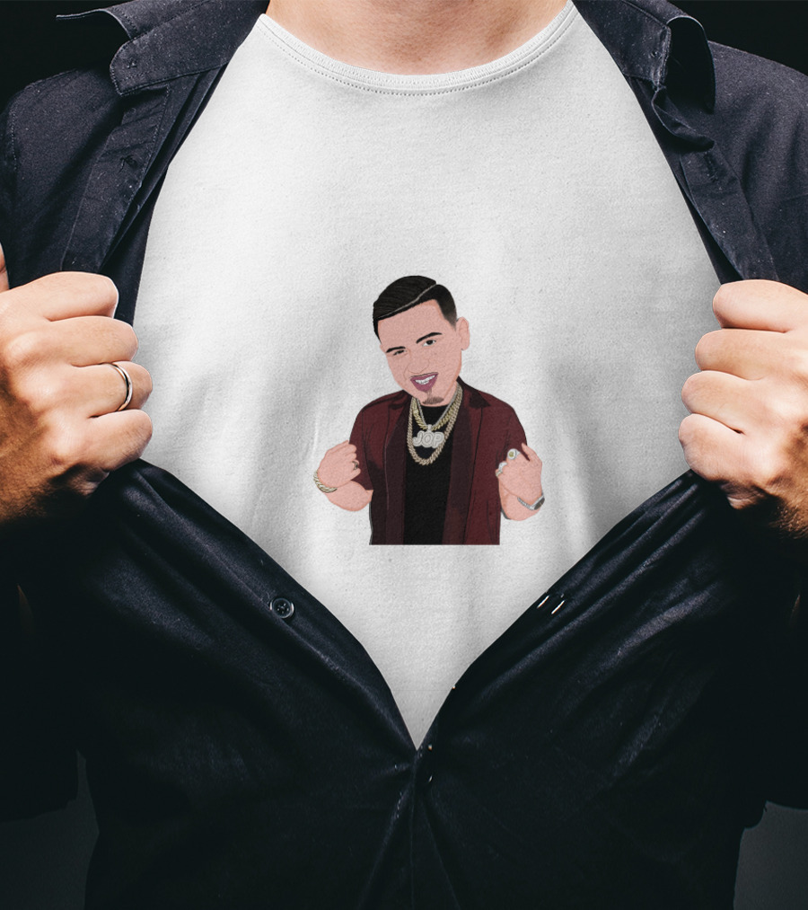 Fuerza Regida Cartoon Character With Chains And Rings T-Shirt