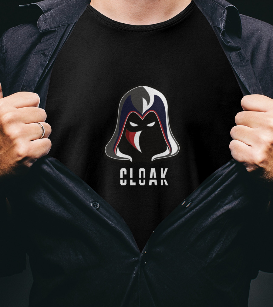 Cloak Red White Black Hooded Mask T-Shirt