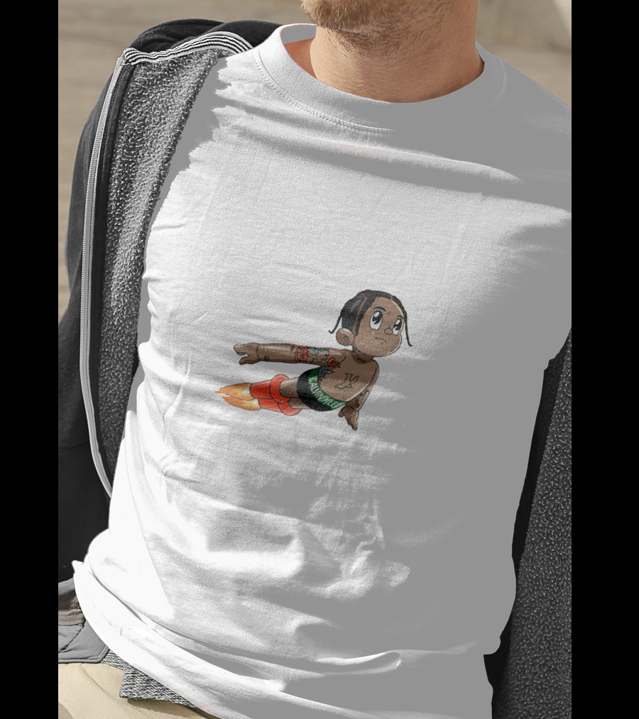 Don Toliver Cartoon Character Flying With Rocket Boots T-Shirt