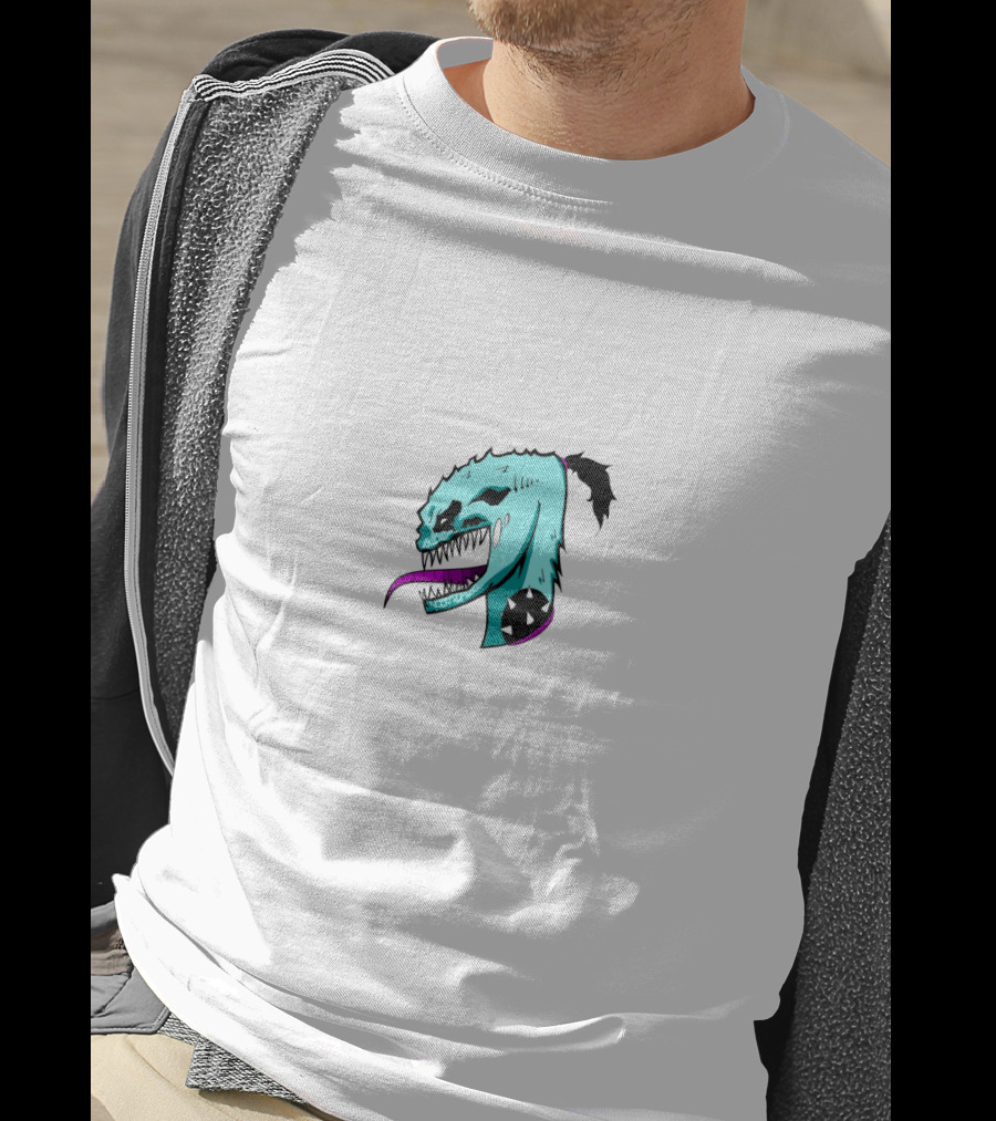 ZHC Merch Monster Creature Illustration Blue And Purple Tongue T-Shirt