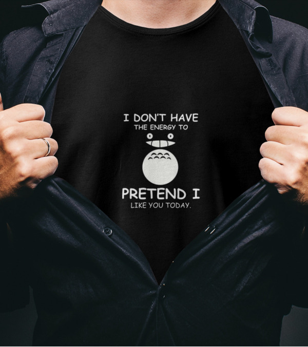 I Don't Have The Energy To Pretend I Like You Today Totoro T-Shirt