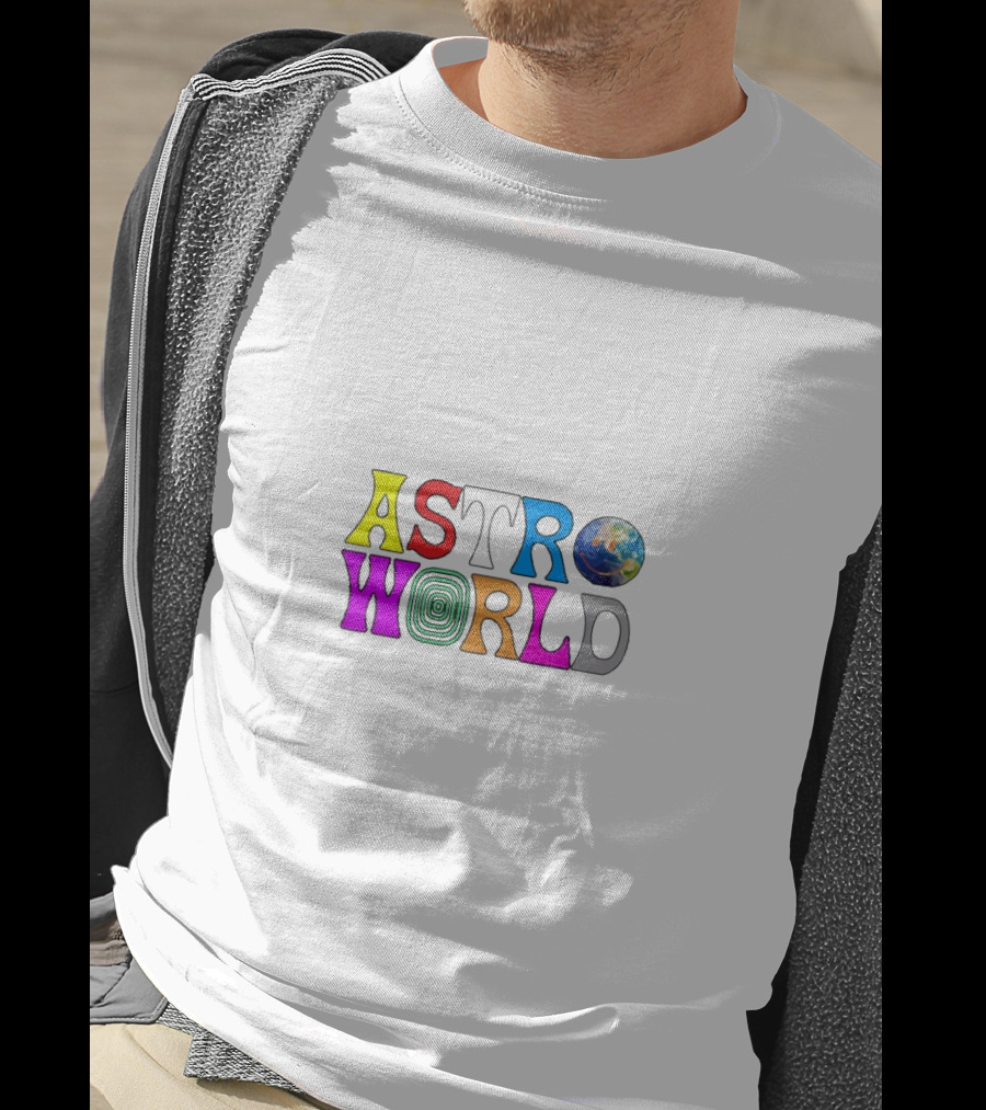 ASTROWORLD Multicolor Space Theme With Globe T-Shirt