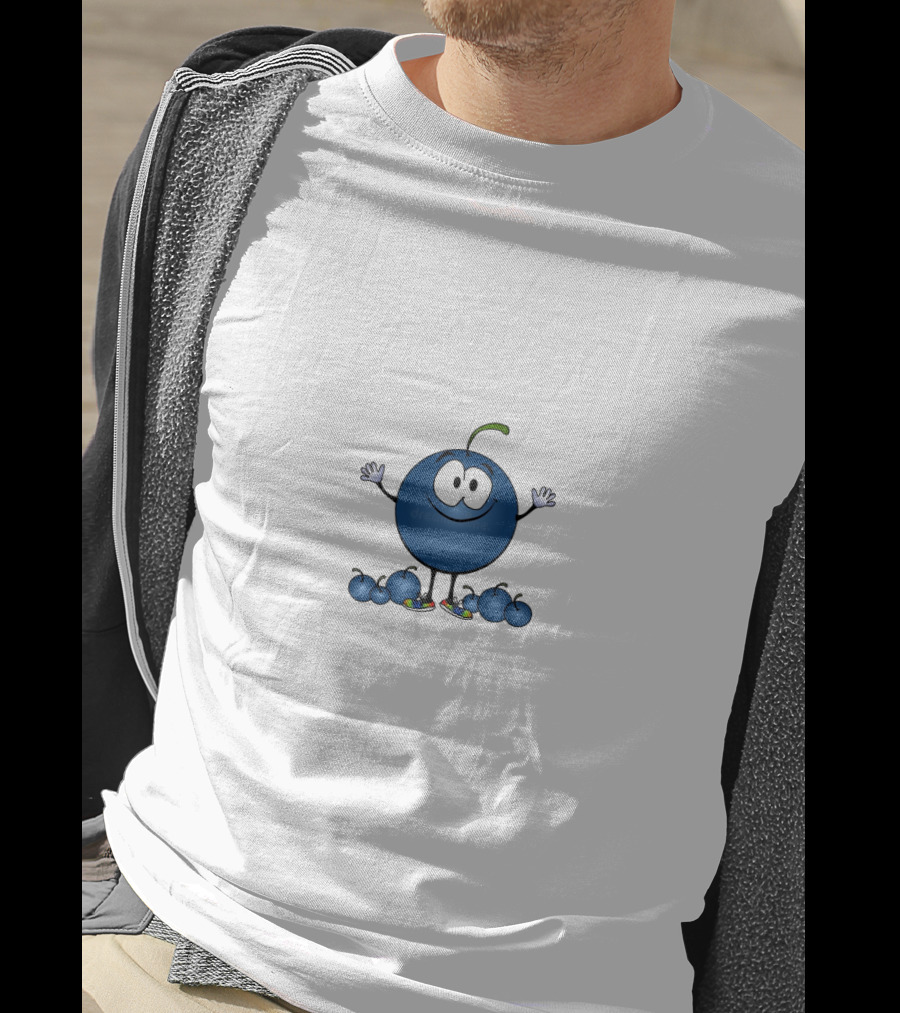 Blueberry Faygo Cartoon Character With Sneakers And Blueberries T-Shirt