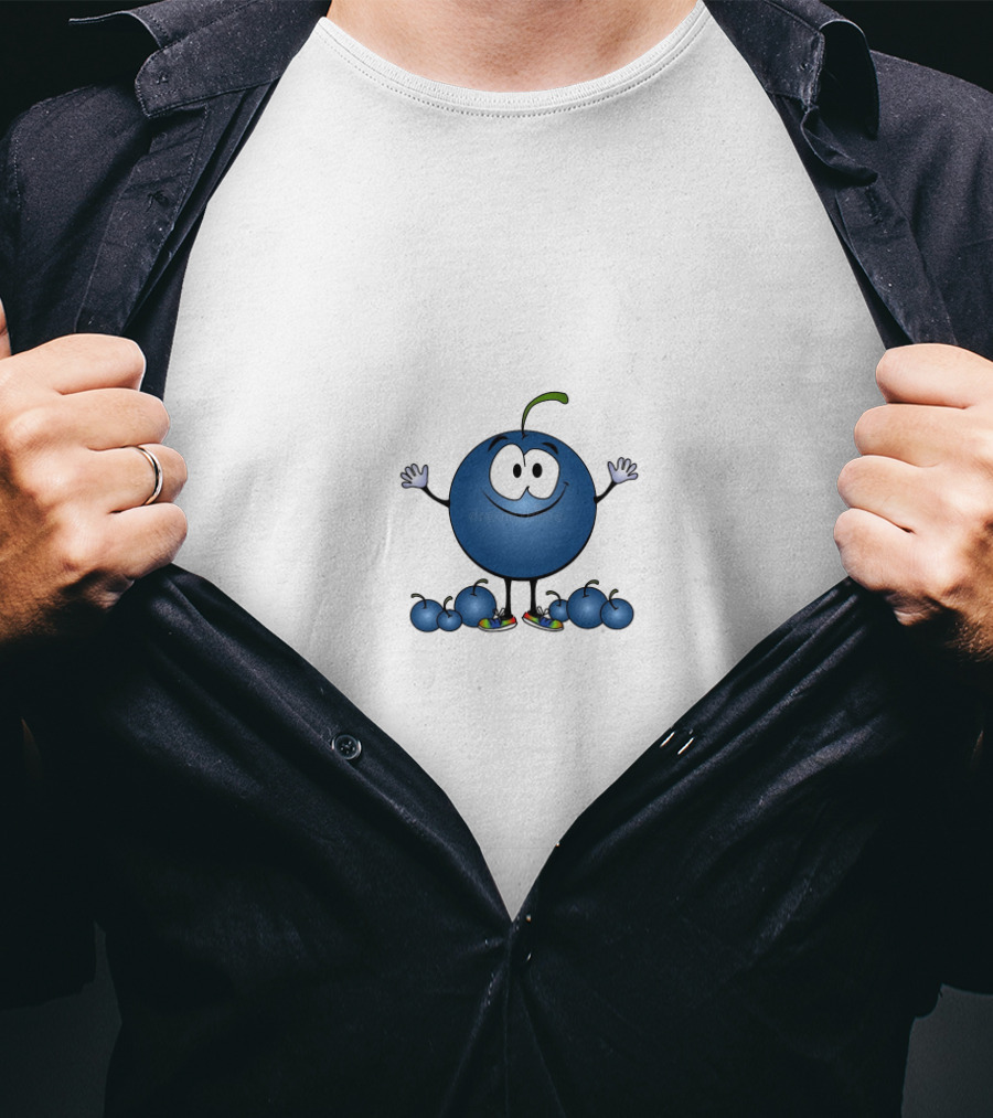 Blueberry Faygo Cartoon Character With Sneakers And Blueberries T-Shirt