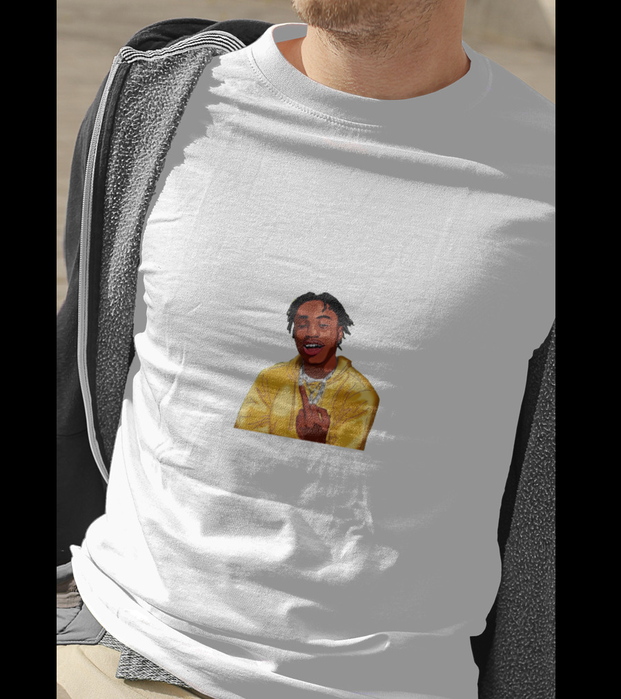 Lil Tjay Yellow Jacket Cartoon Pose T-Shirt