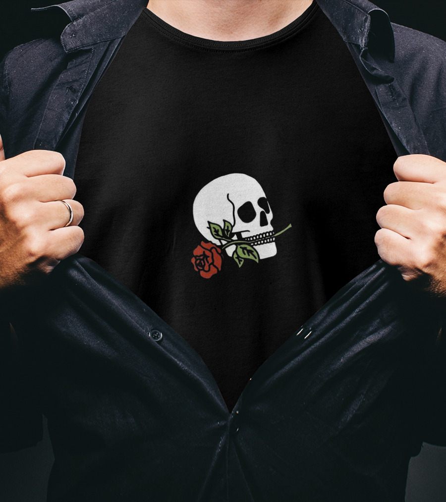 Lil Skies Skull With Red Rose T-Shirt