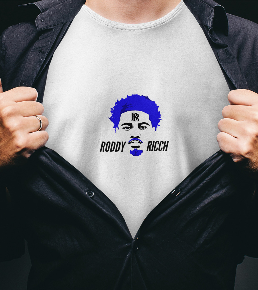 Roddy Ricch Portrait RR Blue T-Shirt