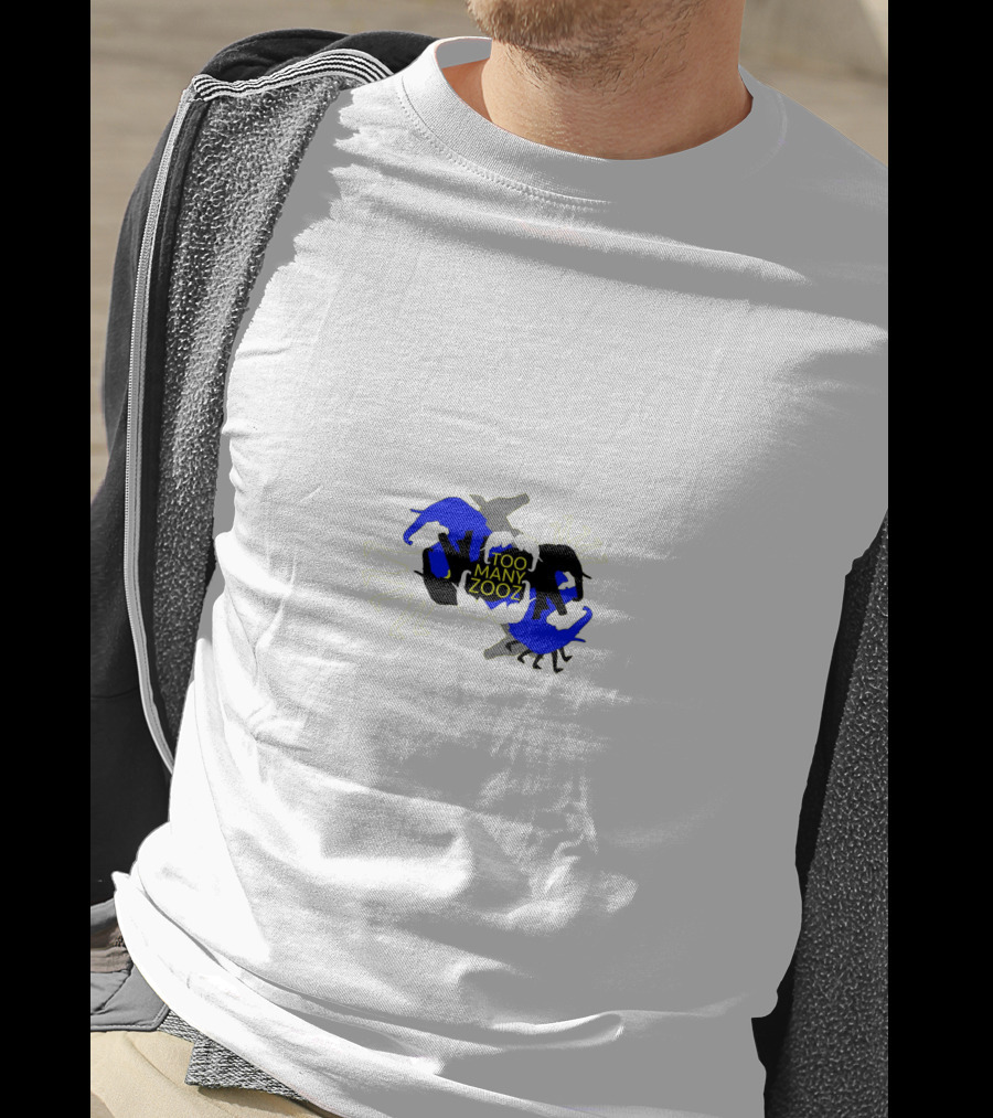 Too Many Zooz Animal Silhouettes In Blue And Black T-Shirt
