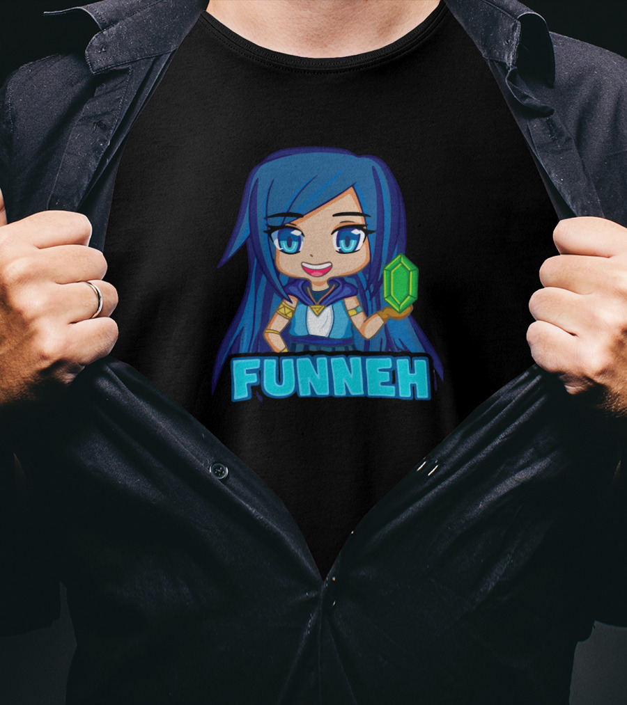 Funneh ItsFunneh Character Holding Emerald Gem T-Shirt