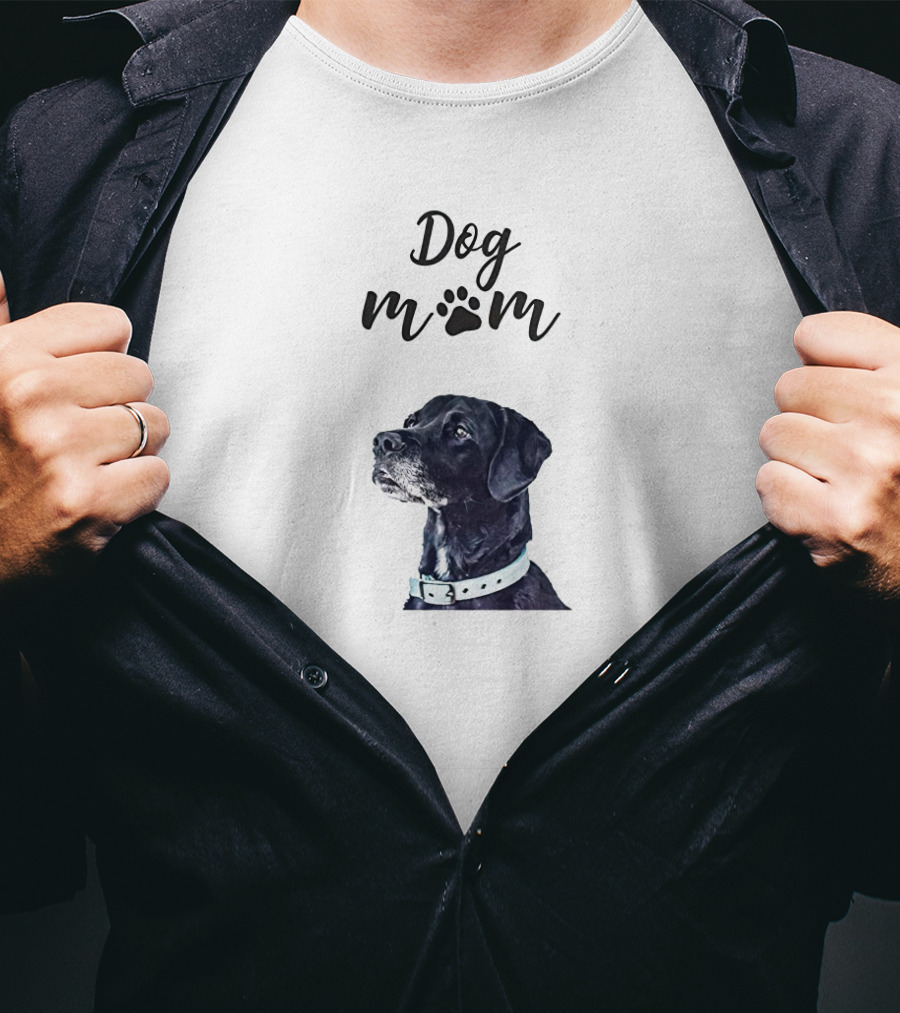 Dog Mom Black Lab Paw Prints T-Shirt
