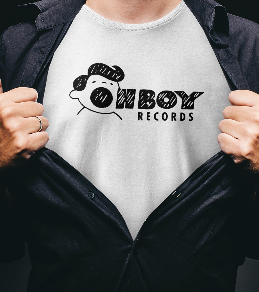 Oh Boy Records Cartoon Character Sketch T-Shirt