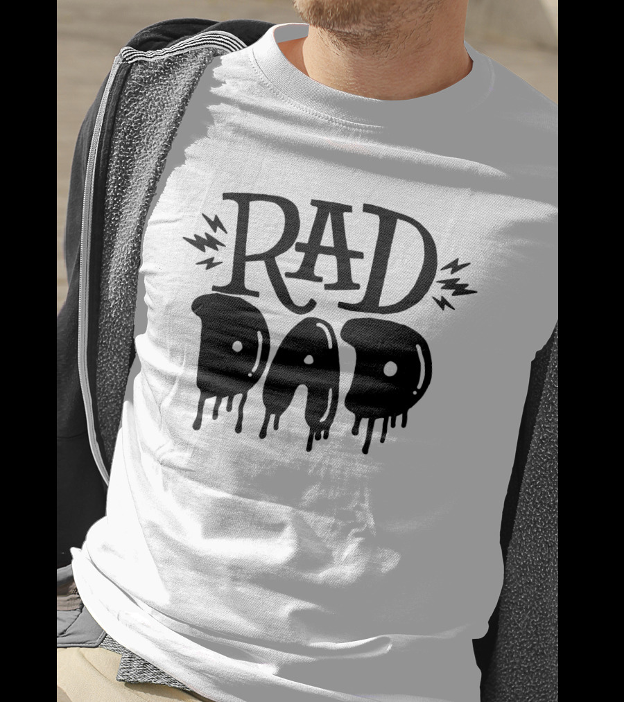 RAD DAD Dripping Letters With Lightning Bolts T-Shirt