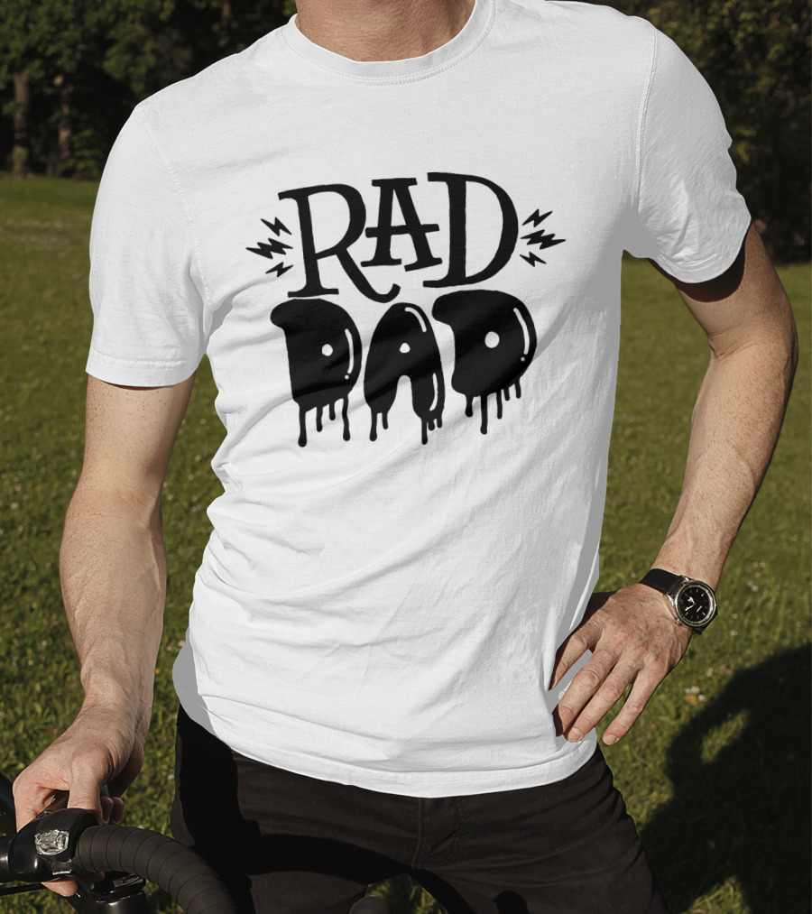 RAD DAD Dripping Letters With Lightning Bolts T-Shirt
