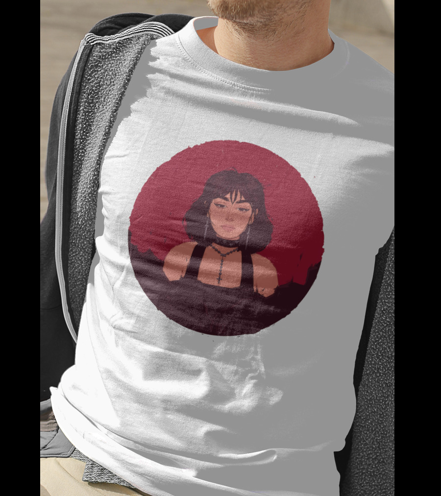 XCX Gothic Style Portrait With Cross Accessories T-Shirt