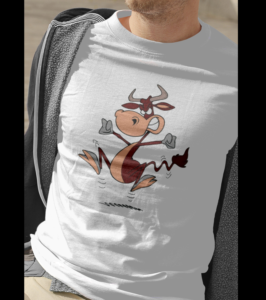 CowFartt Cartoon Jumping Angry Bull T-Shirt