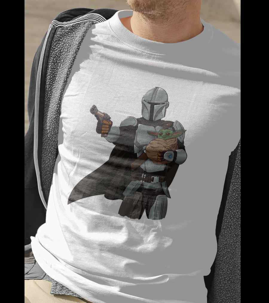 Dadalorian Star Warrior Protector With Child Alien Sidekick T-Shirt