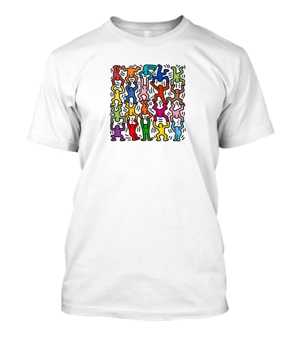 Keith Haring Multicolored Dancing Figures T-Shirt