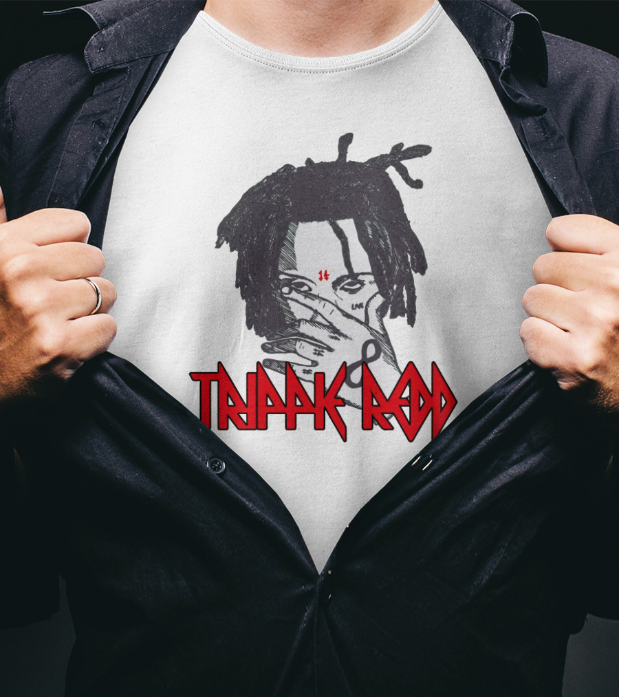 Trippie Redd Illustration With Hand Gesture And Red 14 T-Shirt