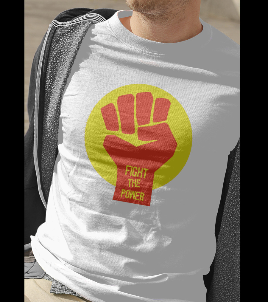Fight The Power Fist Yellow Circle T-Shirt