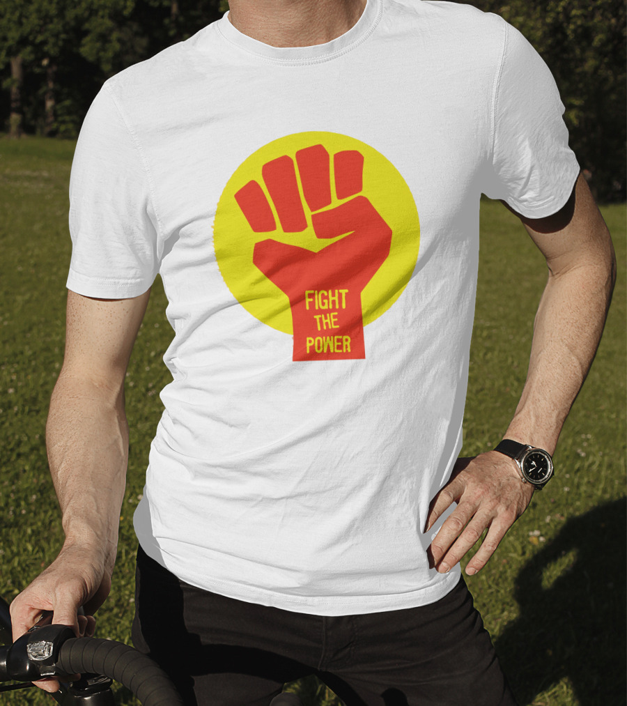 Fight The Power Fist Yellow Circle T-Shirt