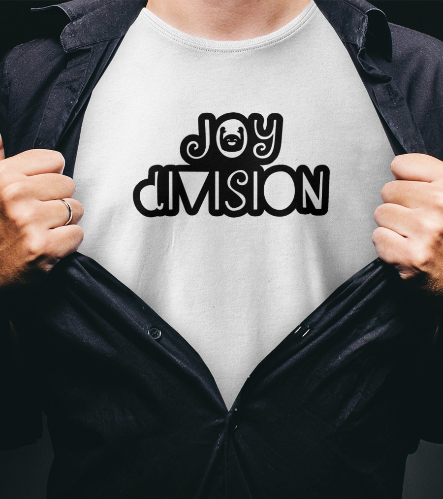 Joy Division Groovy Text With Smiley Face T-Shirt