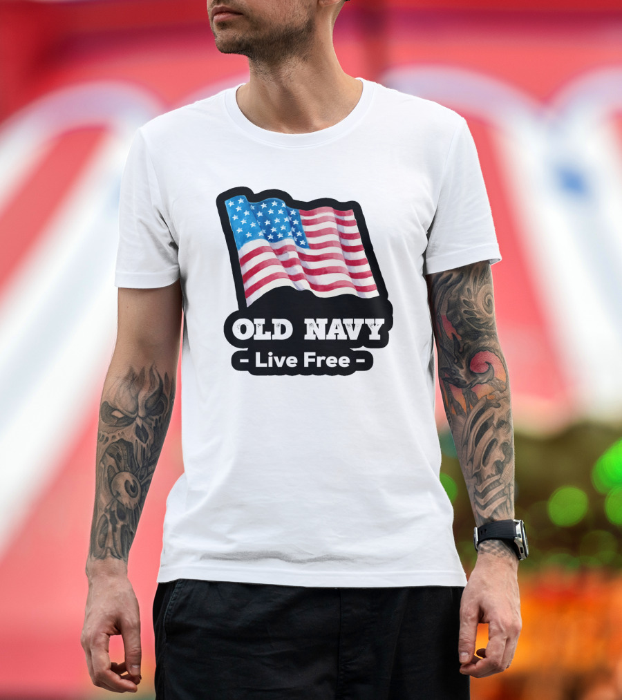 Old Navy Live Free American Flag T-Shirt