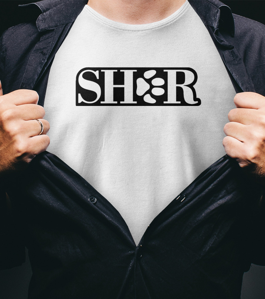 SHER Paw Print Bold Letters T-Shirt