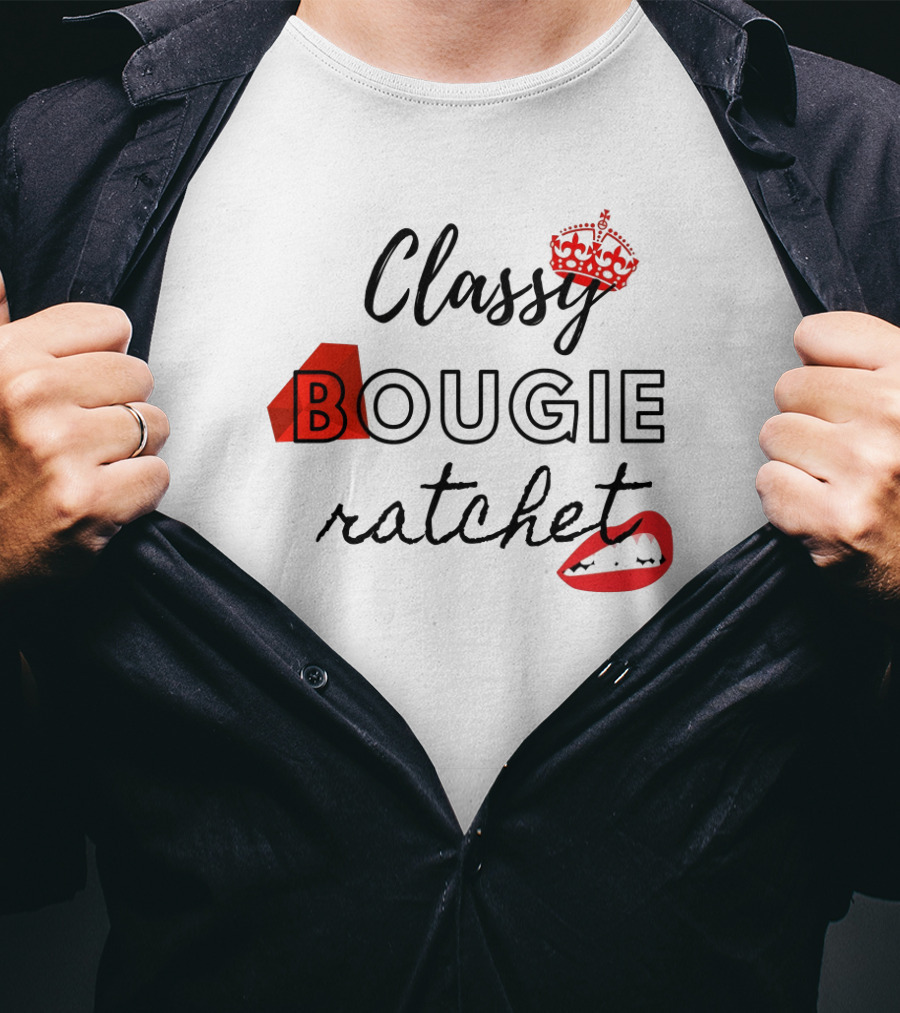 Classy Bougie Ratchet Crown Lips Red Diamond T-Shirt