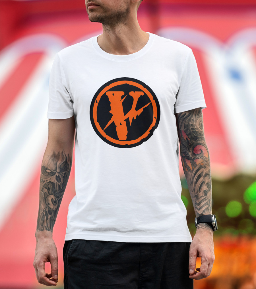 Vlone Iconic V in Orange Circle T-Shirt