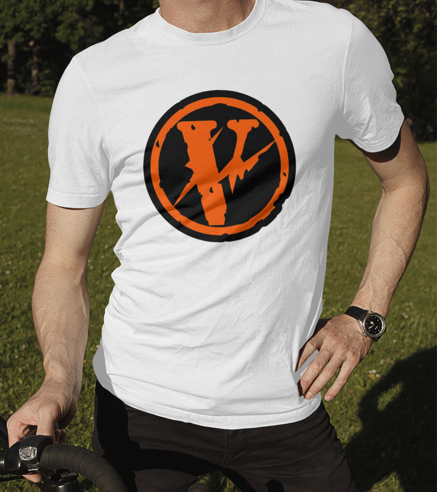 Vlone Iconic V In Orange Circle T-Shirt