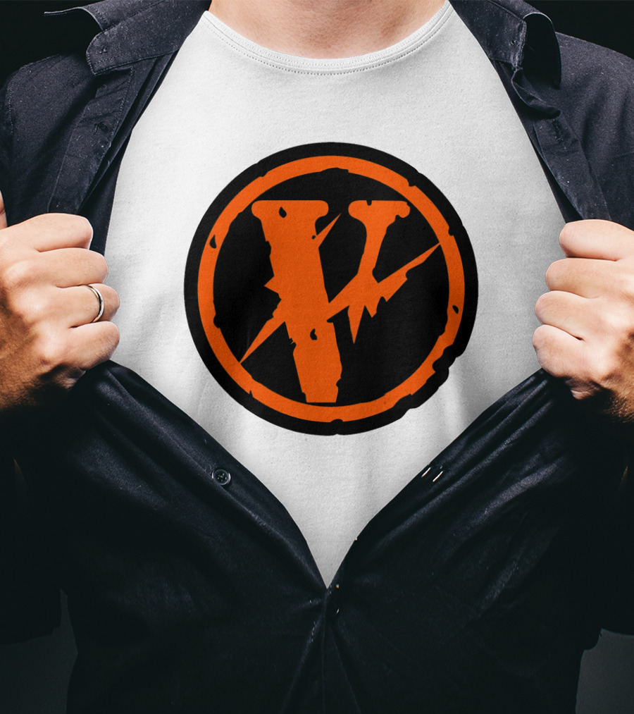 Vlone Iconic V In Orange Circle T-Shirt