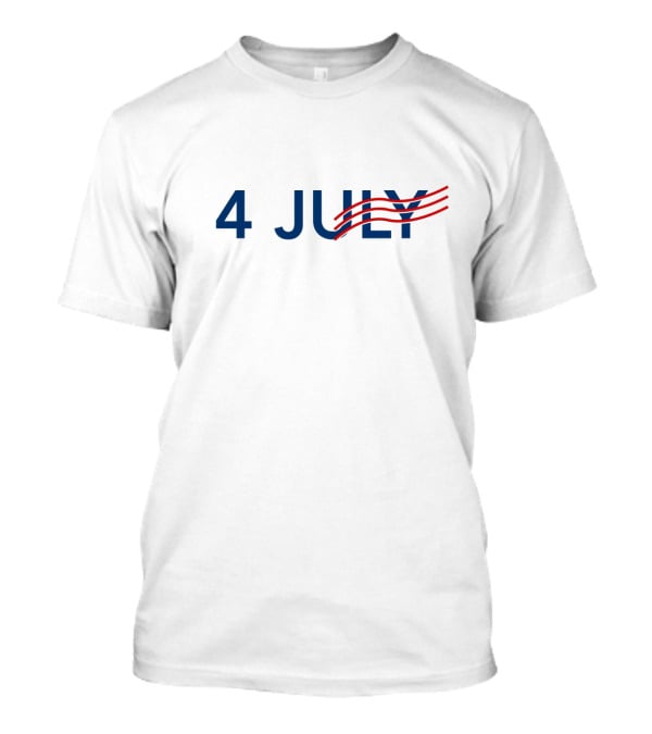 4 July With Red Stripes Patriotic T-Shirt