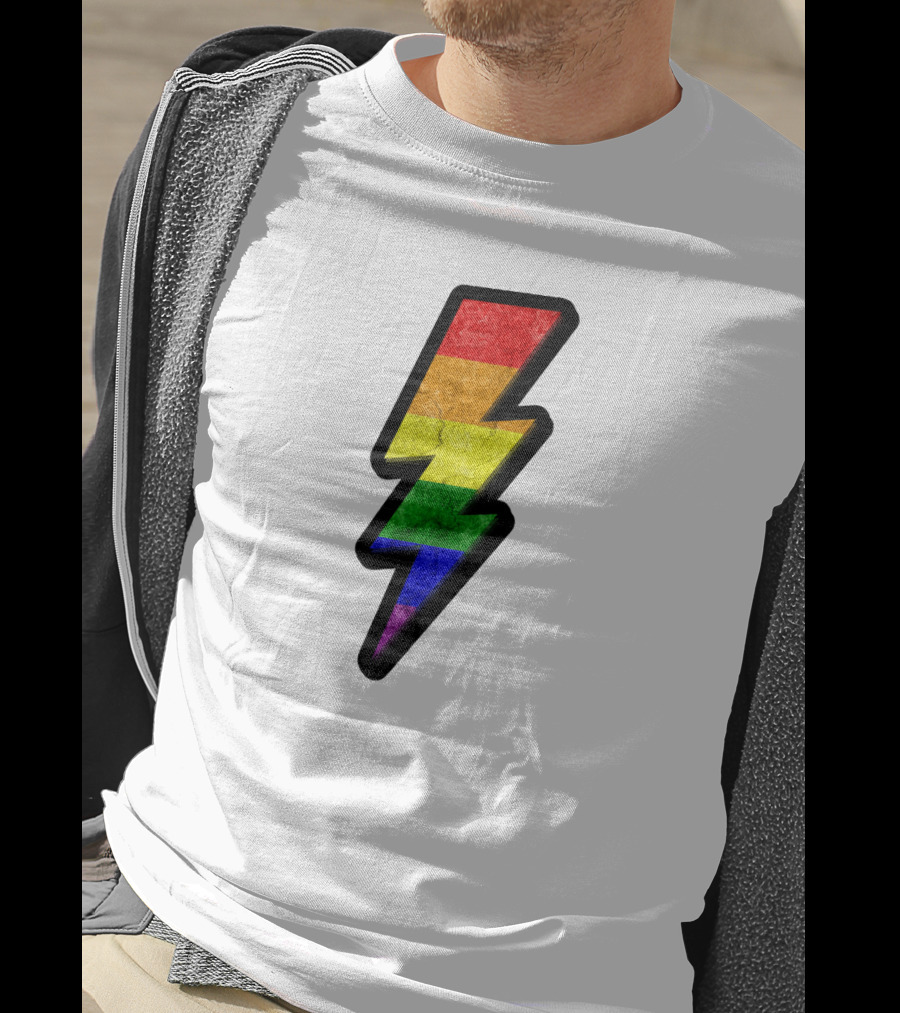 Rainbow Lightning Bolt Pride Colors T-Shirt