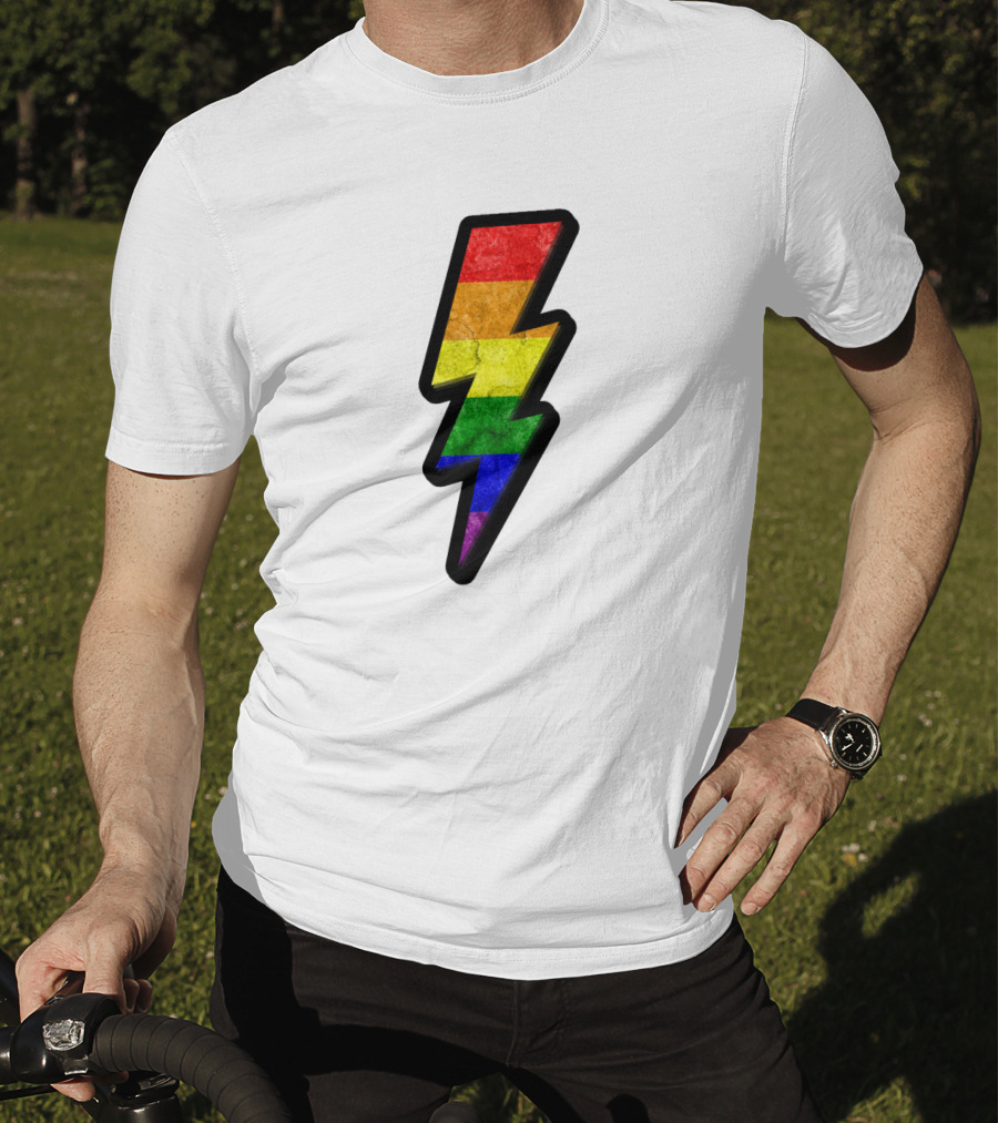 Rainbow Lightning Bolt Pride Colors T-Shirt