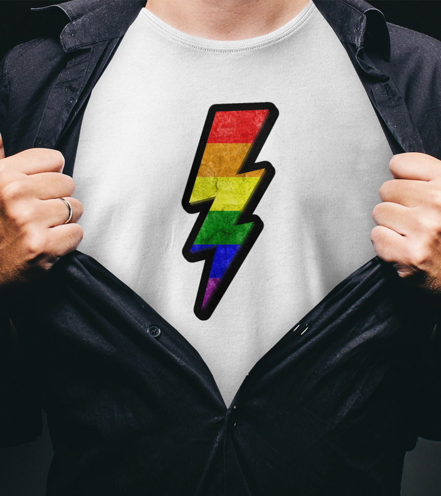 Rainbow Lightning Bolt Pride Colors T-Shirt