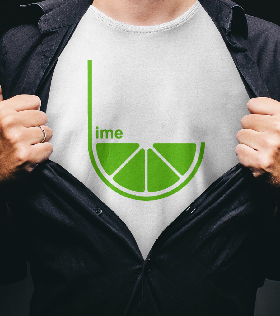 Lime Ime Slice Clever Typography T-Shirt