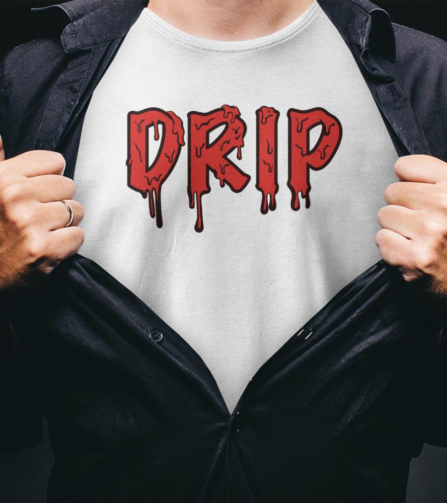 Drip Melting Text Fashion Trend T-Shirt