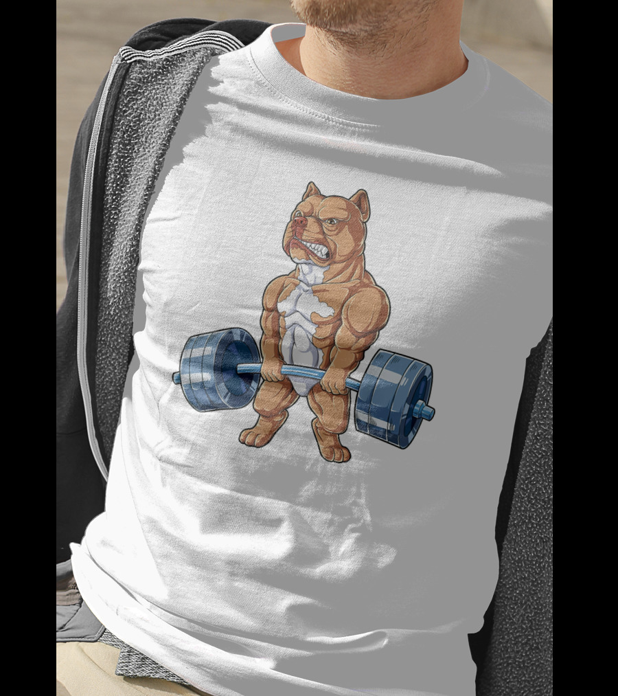 Deadlift Bulldog Barbell Power T-Shirt
