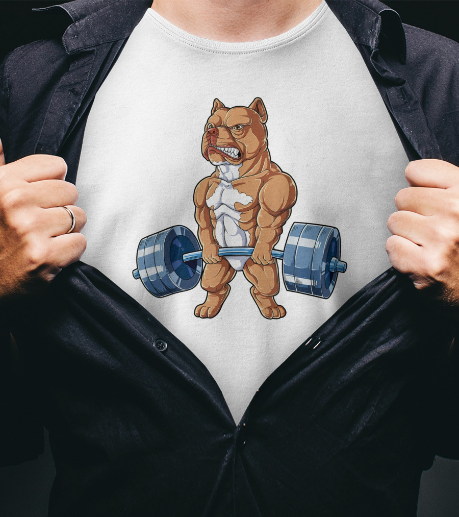Deadlift Bulldog Barbell Power T-Shirt