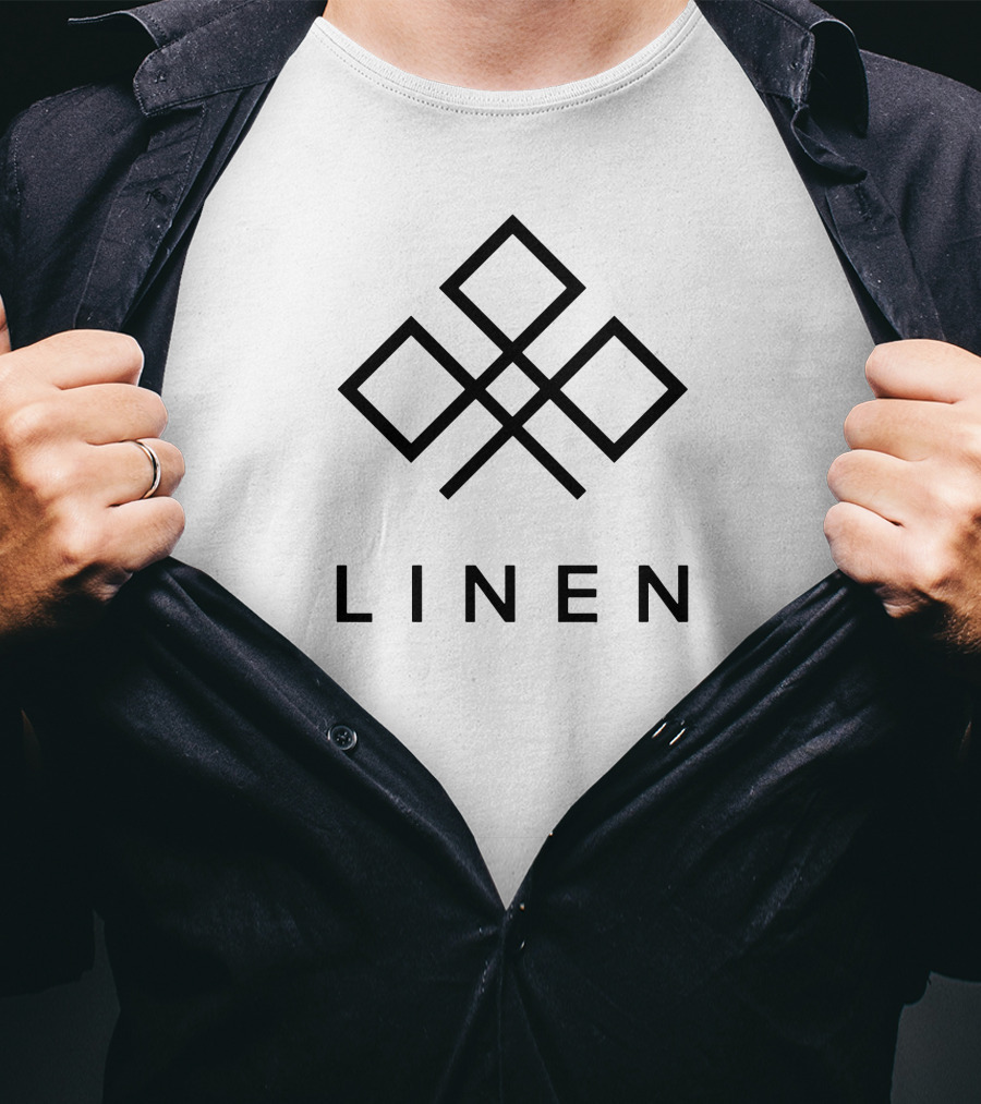 Linen Geometric Diamond Squares T-Shirt