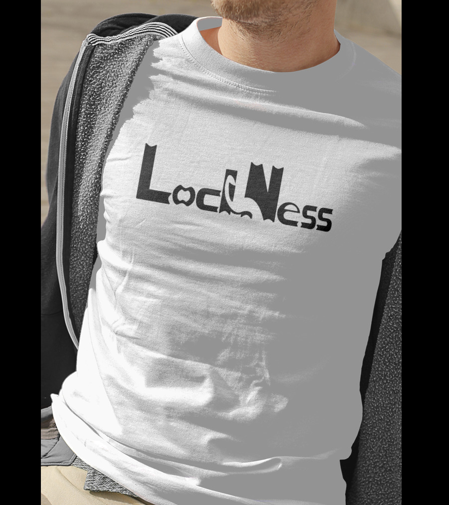 Loch Ness Monster Silhouette Typography T-Shirt