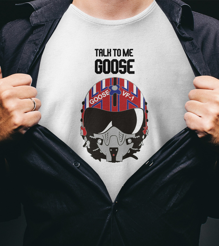 Talk To Me Goose Helmet VF-1 Navy Aviation T-Shirt