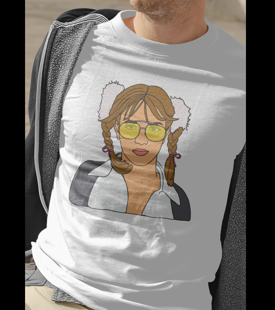 Britney Spears Iconic Schoolgirl Look With Yellow Glasses And Braids T-Shirt