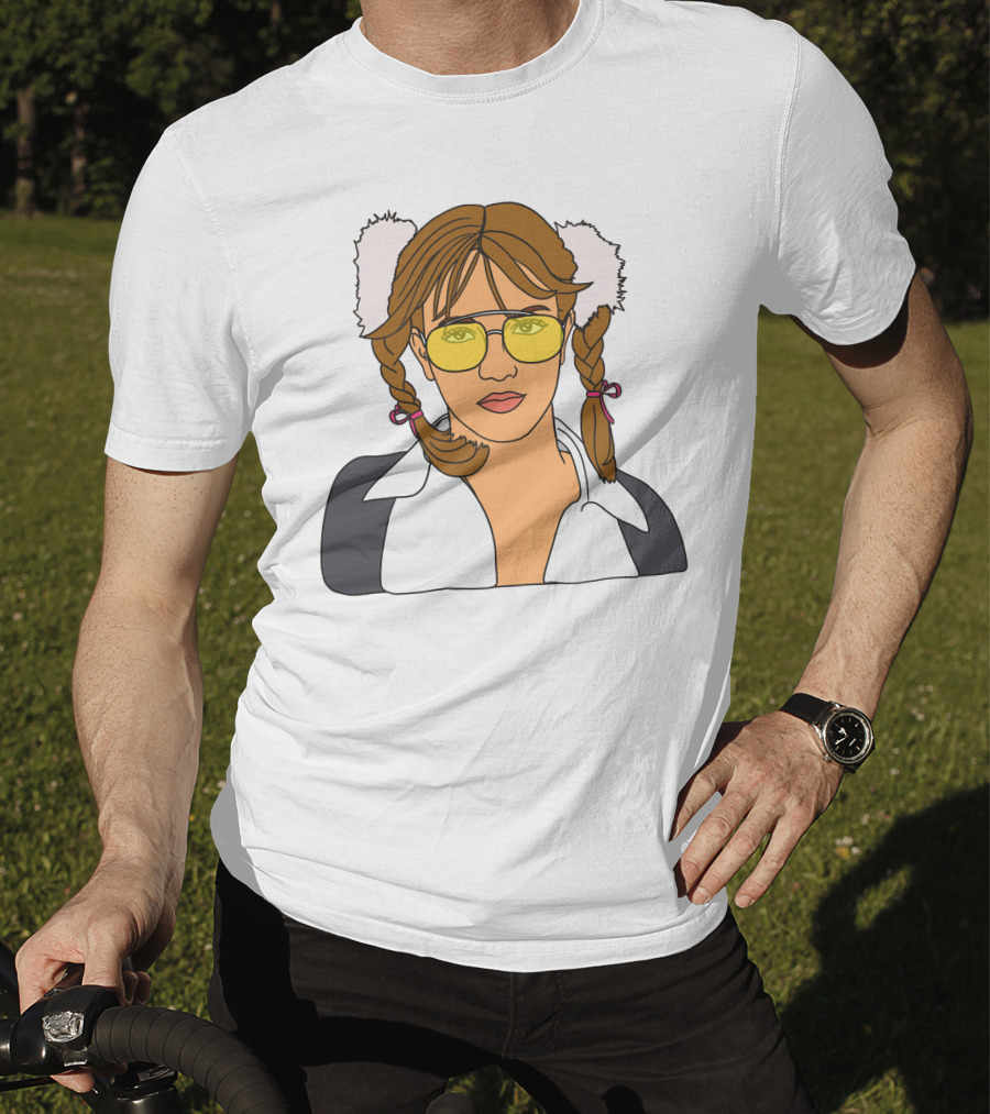 Britney Spears Iconic Schoolgirl Look With Yellow Glasses And Braids T-Shirt