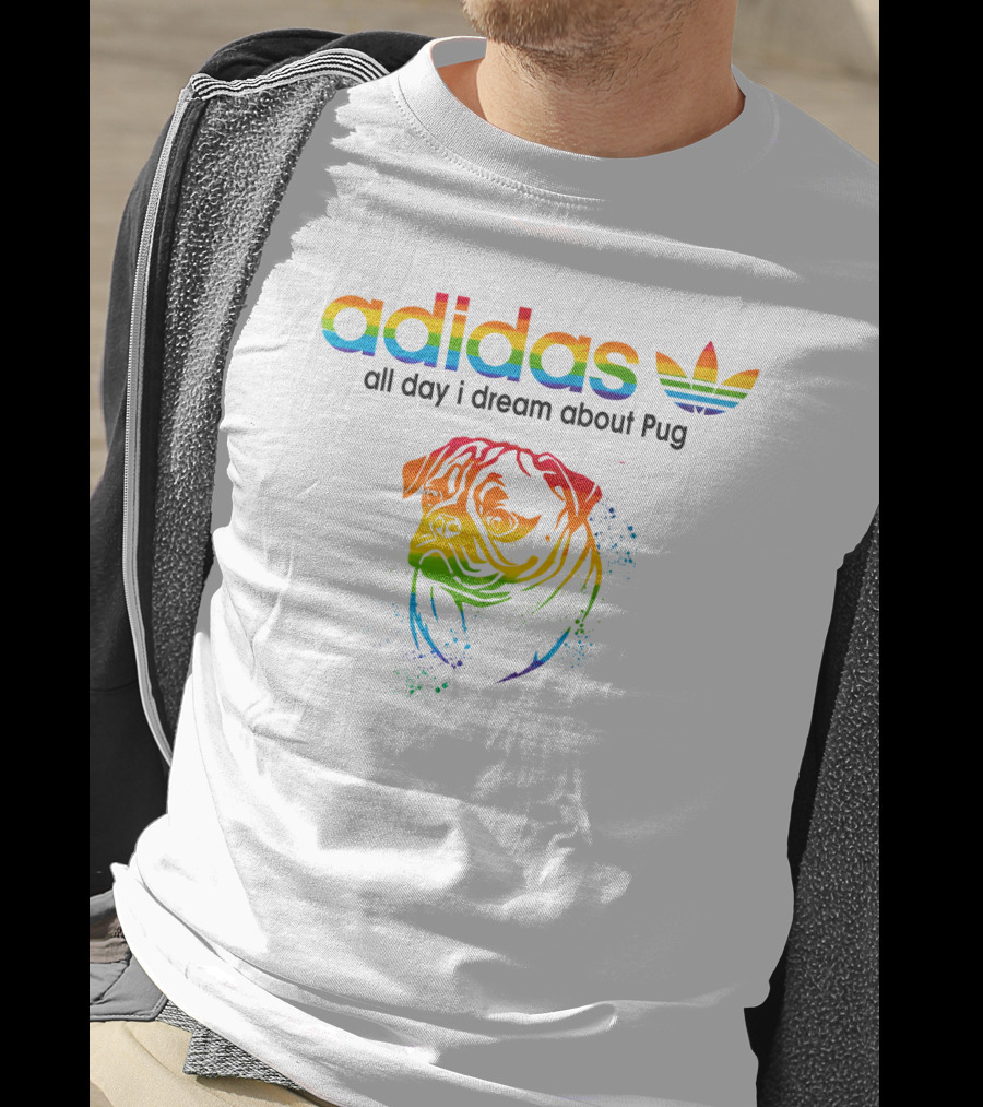 All Day I Dream About Pug Rainbow T-Shirt