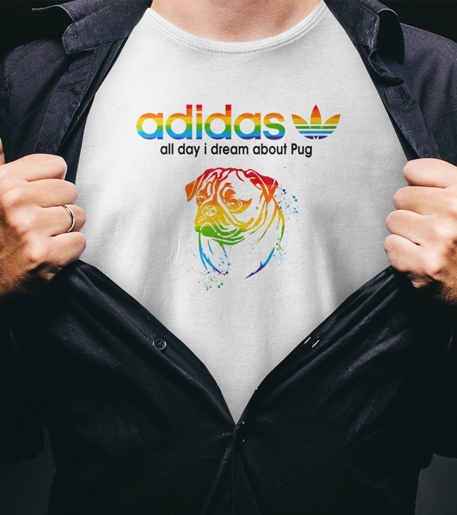 All Day I Dream About Pug Rainbow T-Shirt