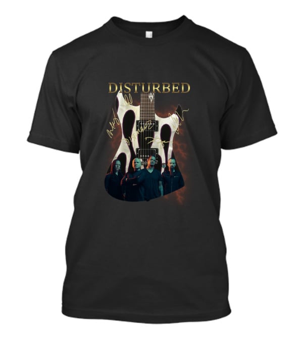 Disturbed Signature Guitar With Band Members T-Shirt